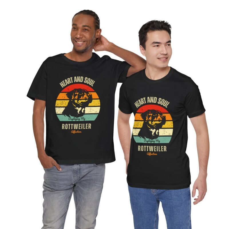 Heart n Soul Displaying My Rottweiler Affection T-Shirt – Unisex Jersey Short Sleeve Shirt - Image 5
