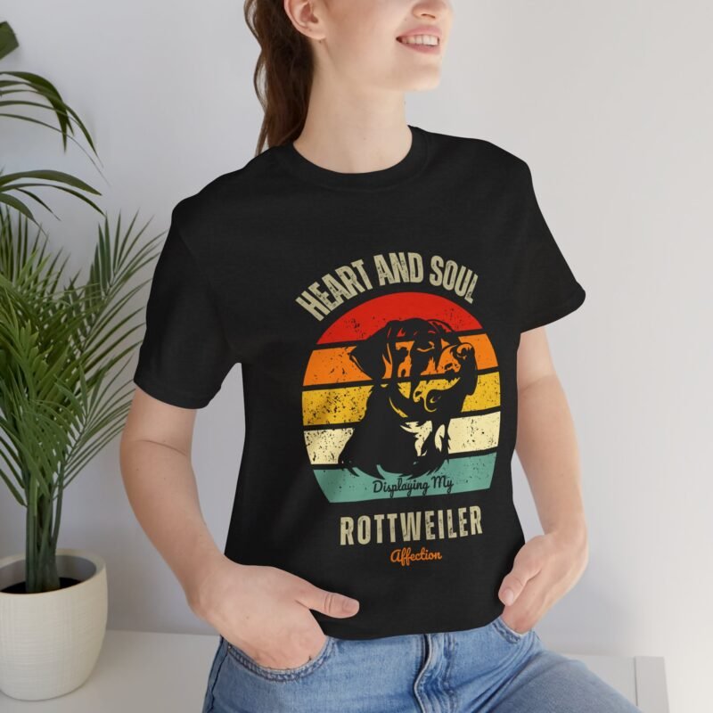 Heart n Soul Displaying My Rottweiler Affection T-Shirt – Unisex Jersey Short Sleeve Shirt - Image 13