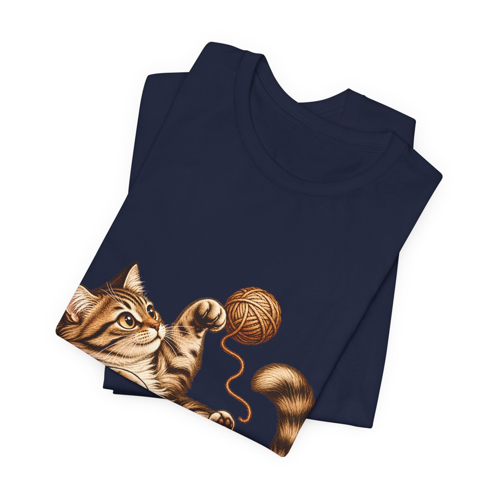 Playful Tabby Cat & Yarn Vintage T-Shirt – Unisex - Image 11