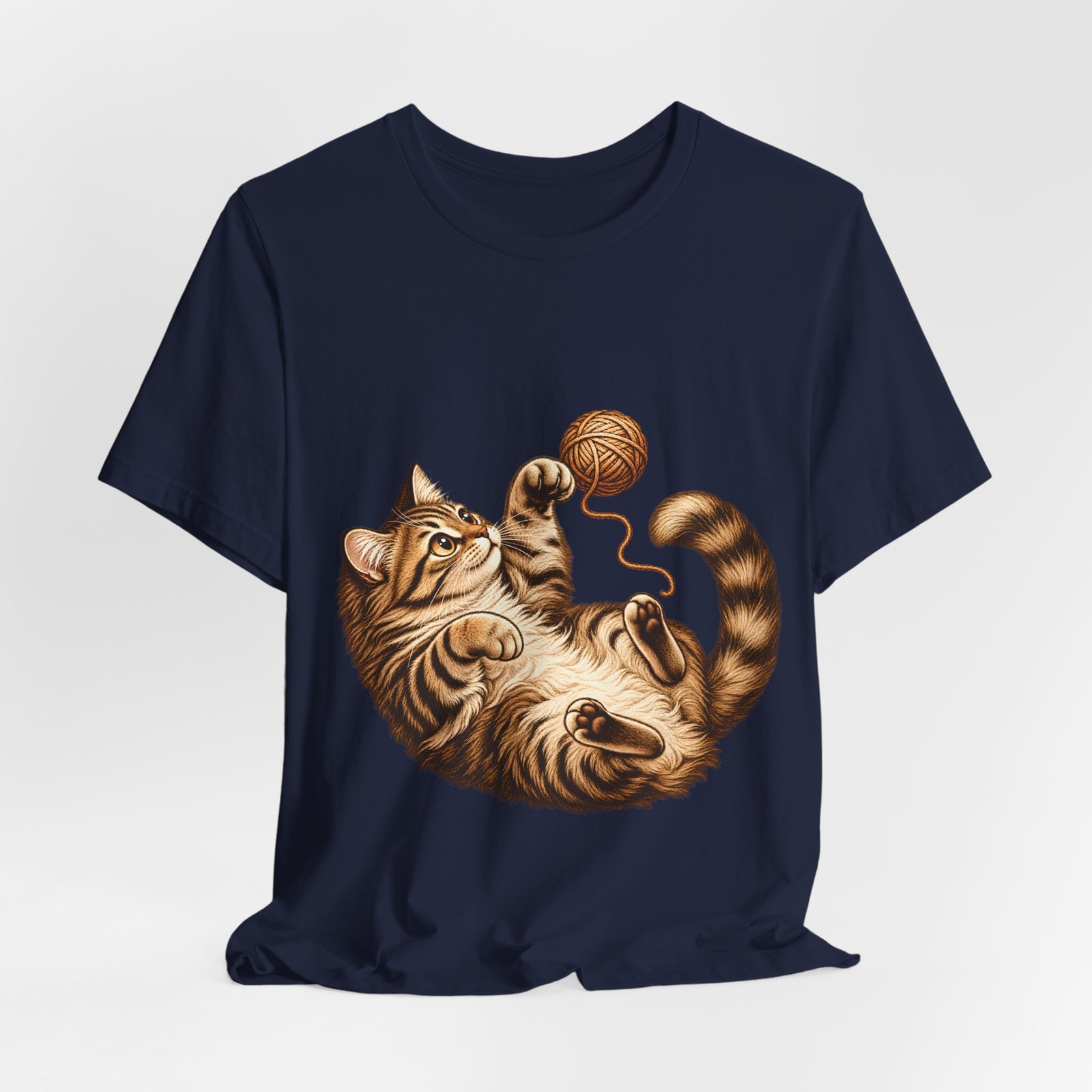Playful Tabby Cat & Yarn Vintage T-Shirt – Unisex - Image 12
