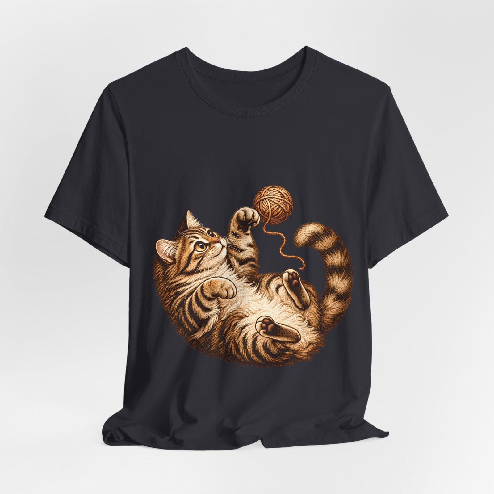 Playful Tabby Cat & Yarn Vintage T-Shirt – Unisex - Image 8