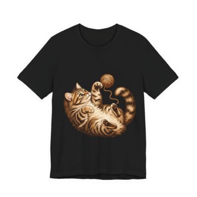 Playful Tabby Cat & Yarn Vintage T-Shirt – Unisex